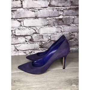 Gianvito Rossi Purple Velvet Suede Pointed Toe Stilettos Heels Women Sz 38EU/7.5